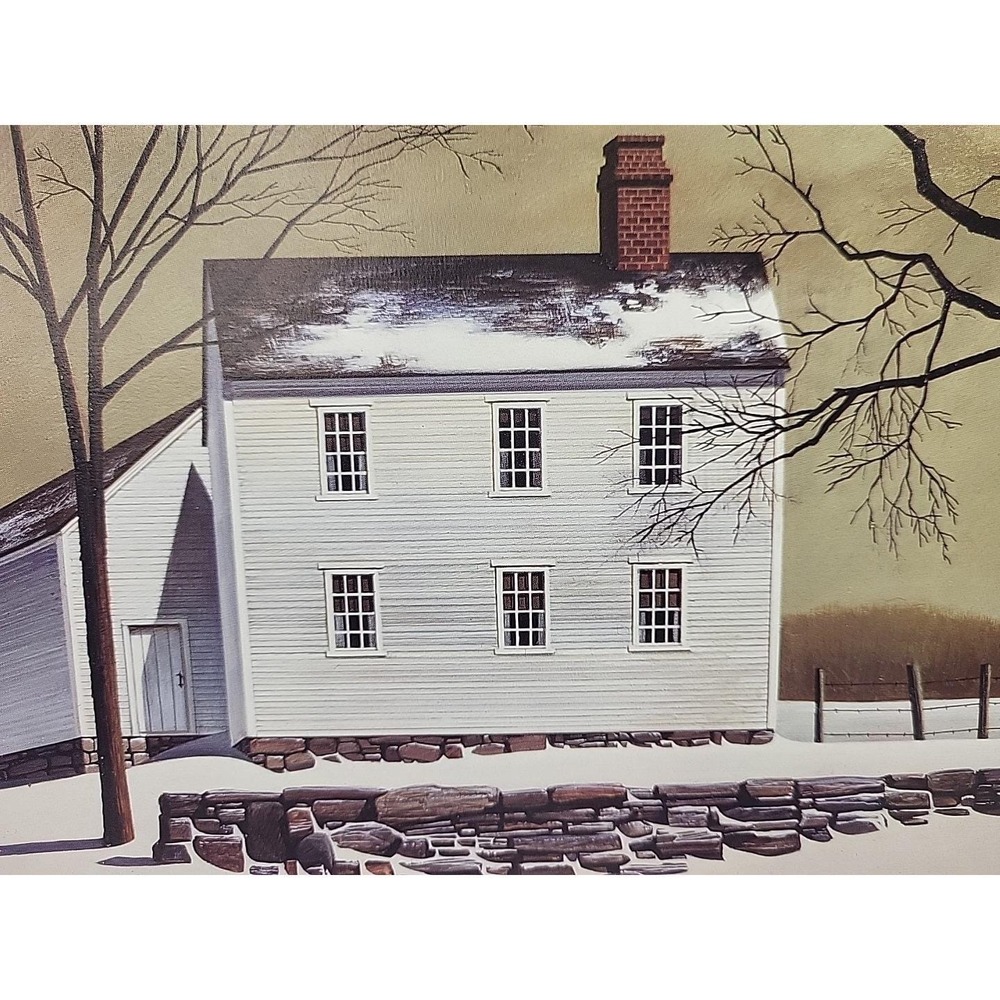 Home of Reverend Bunker By Charles Wysocki Print 1980s Winter Americana Unframed - Picture 3 of 9